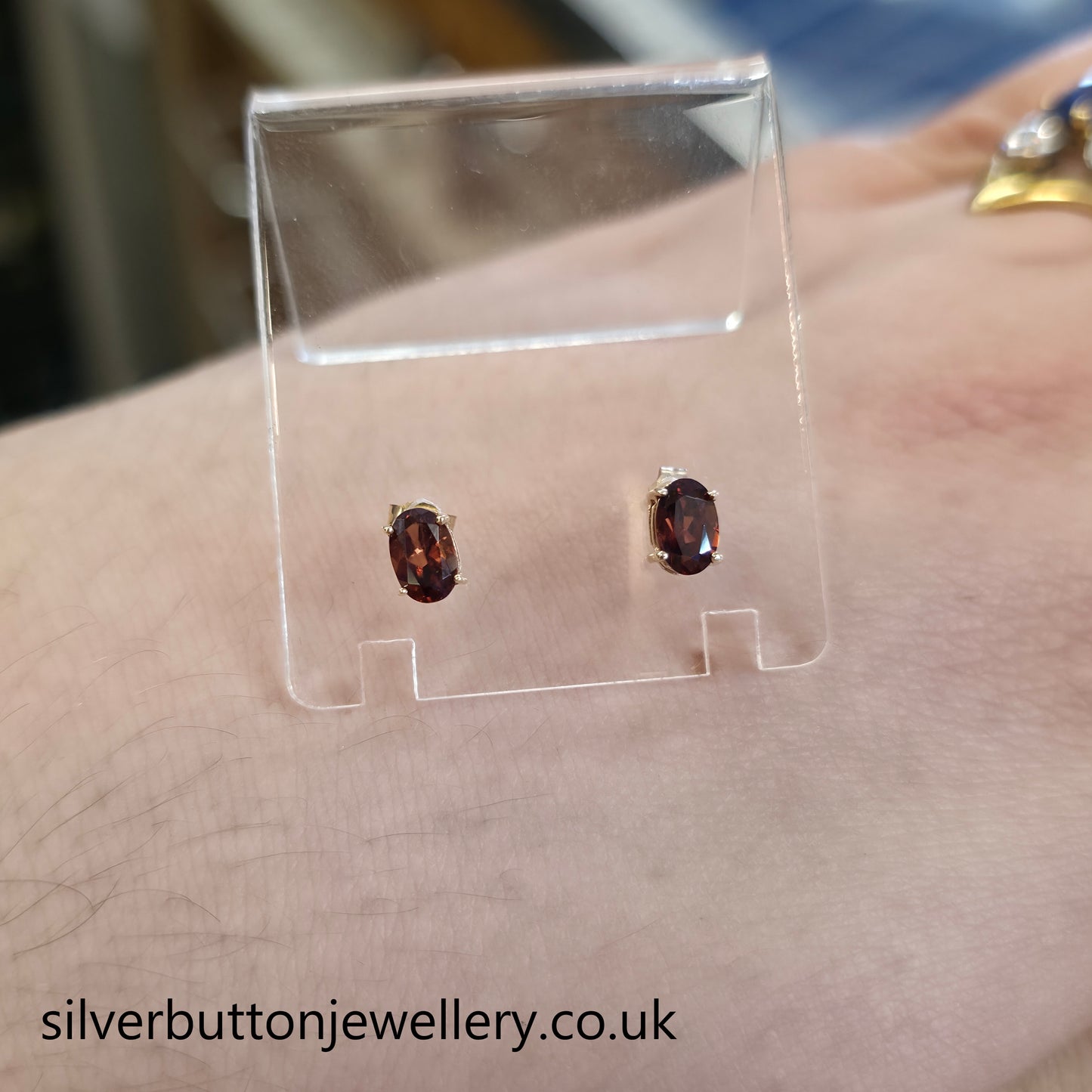 9ct Yellow Gold Classic Oval Cut Brown Topaz Solitaire Stud Earrings