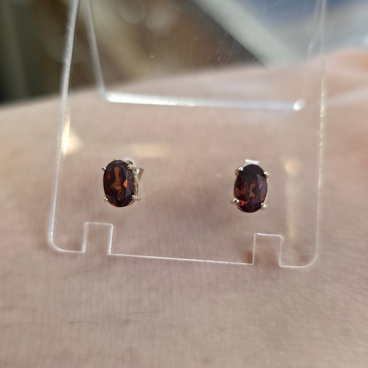 9ct Yellow Gold Classic Oval Cut Brown Topaz Solitaire Stud Earrings