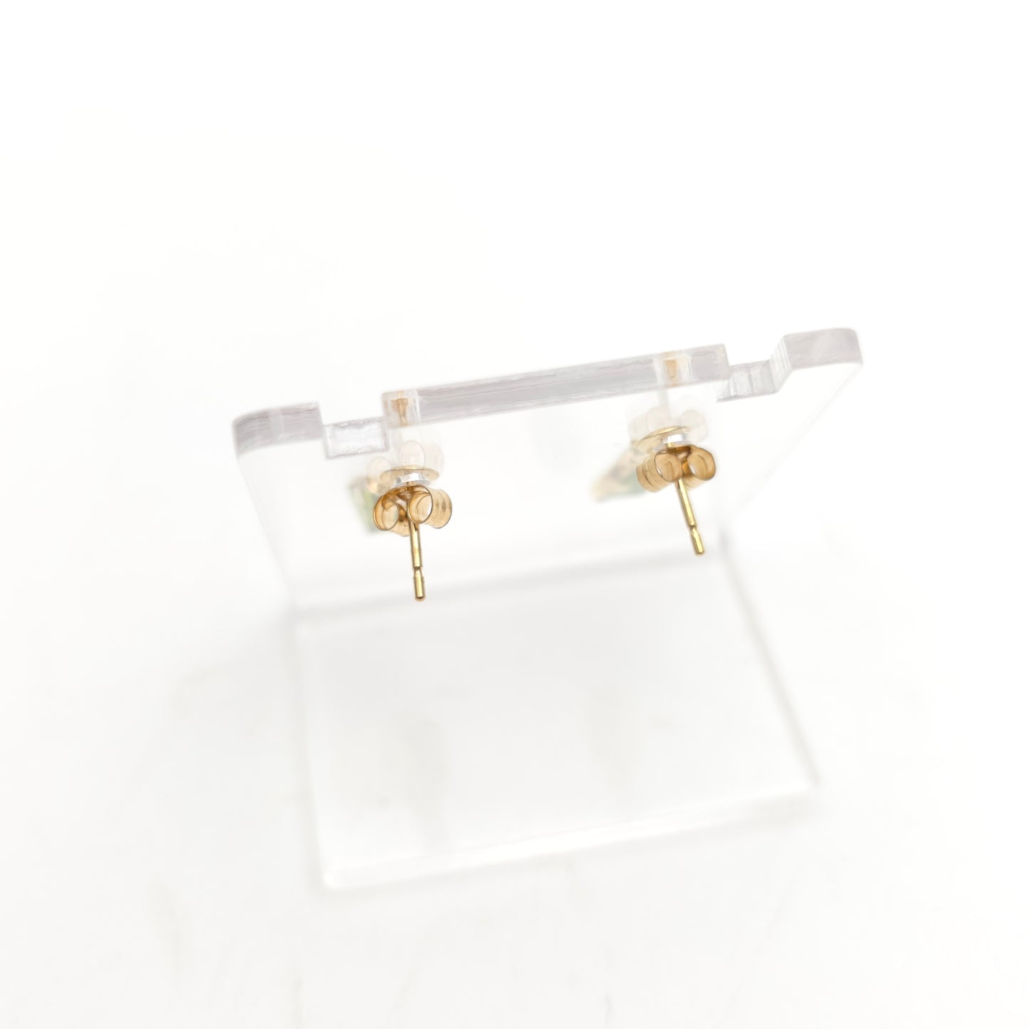 9ct Yellow Gold Oval Cut Peridot Bezel Set Drop Earrings