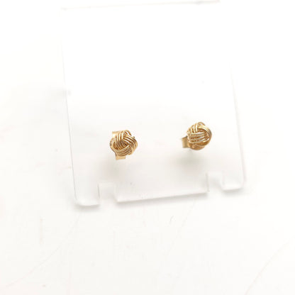 9ct Yellow Gold Small Lightweight 4 Strand Wire Knot Stud Earrings