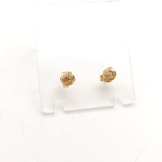9ct Yellow Gold Small Lightweight 4 Strand Wire Knot Stud Earrings