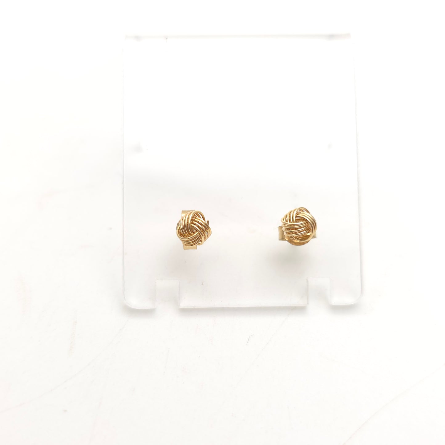 9ct Yellow Gold Small Lightweight 4 Strand Wire Knot Stud Earrings