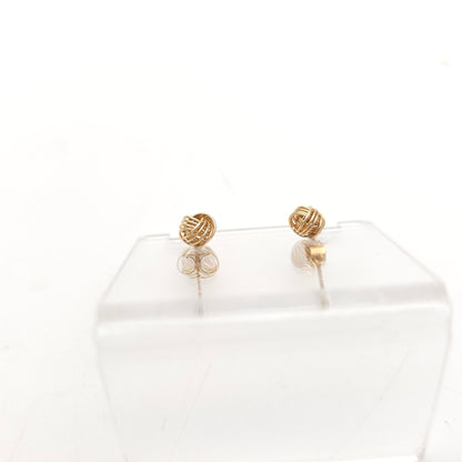 9ct Yellow Gold Small Lightweight 4 Strand Wire Knot Stud Earrings
