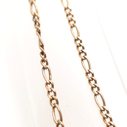 9ct Yellow Gold Vintage Hollow Link Figaro Chain Necklace 20"
