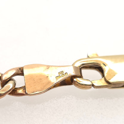 9ct Yellow Gold Vintage Hollow Link Figaro Chain Necklace 20"