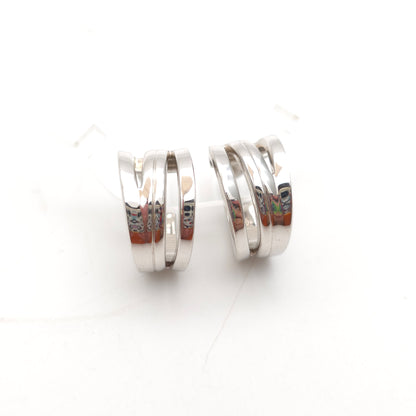 Sterling Silver Emporio Armani Multistrand Openwork Hoop Style Stud Earrings