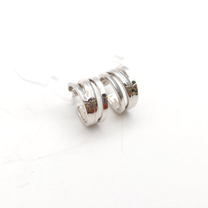 Sterling Silver Emporio Armani Multistrand Openwork Hoop Style Stud Earrings