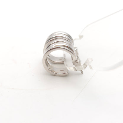 Sterling Silver Emporio Armani Multistrand Openwork Hoop Style Stud Earrings