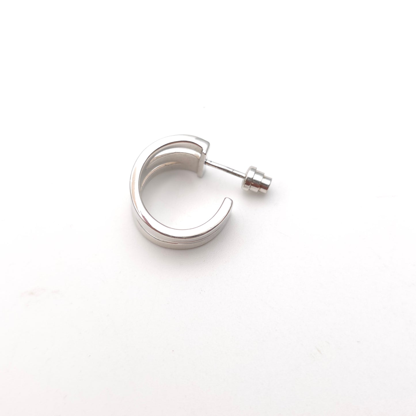 Sterling Silver Emporio Armani Multistrand Openwork Hoop Style Stud Earrings