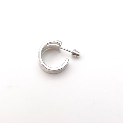 Sterling Silver Emporio Armani Multistrand Openwork Hoop Style Stud Earrings