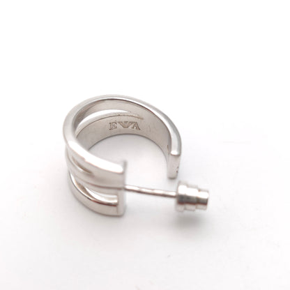 Sterling Silver Emporio Armani Multistrand Openwork Hoop Style Stud Earrings