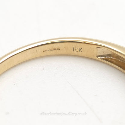 9ct Yellow Gold Baguette Cut Channel Set Diamond Half Eternity Style Band Ring