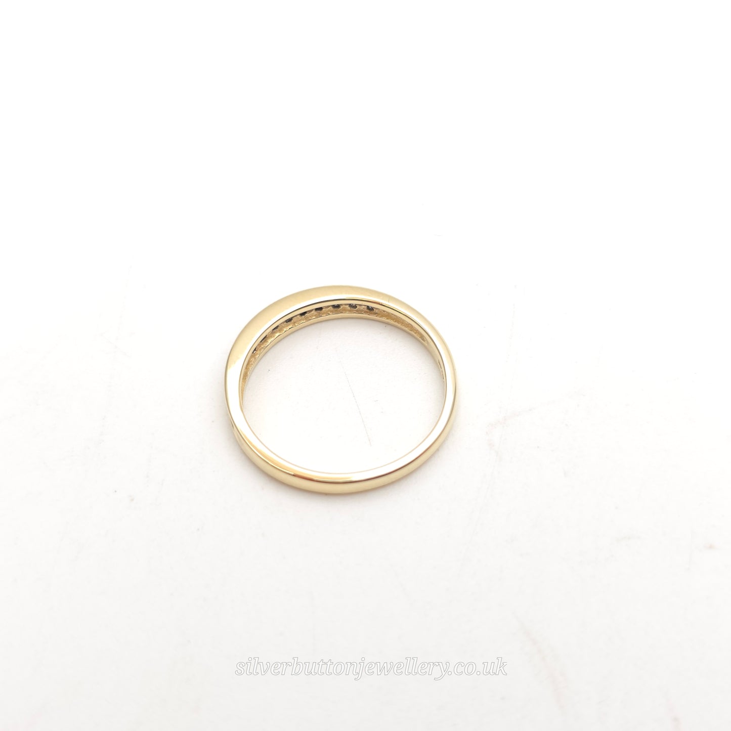 9ct Yellow Gold Round Cut Channel Set Diamond Half Eternity Style Ring
