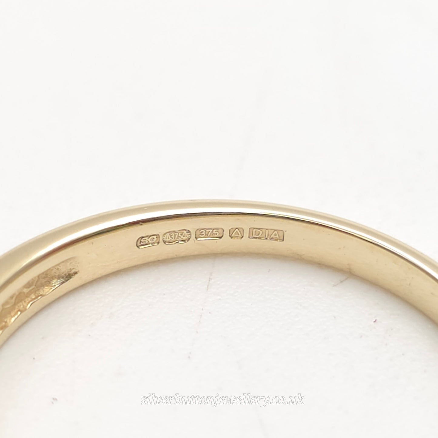 9ct Yellow Gold Round Cut Channel Set Diamond Half Eternity Style Ring
