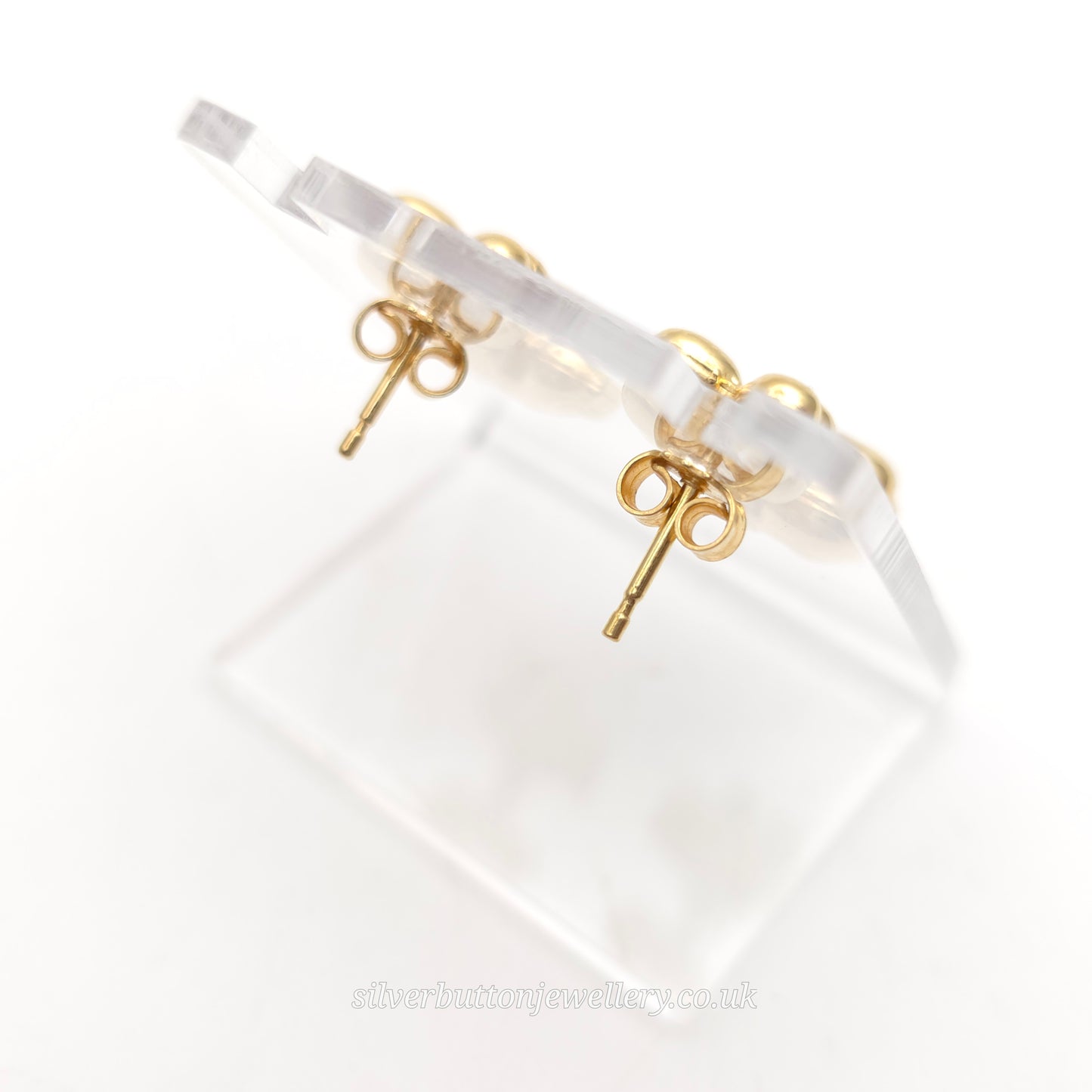 18ct Yellow Gold Hollow Mini Elephant and Bow Dangle / Drop Earrings