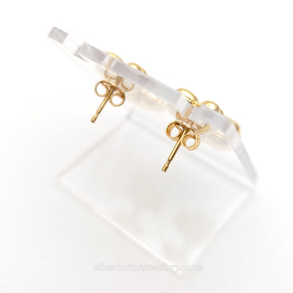 18ct Yellow Gold Hollow Mini Elephant and Bow Dangle / Drop Earrings