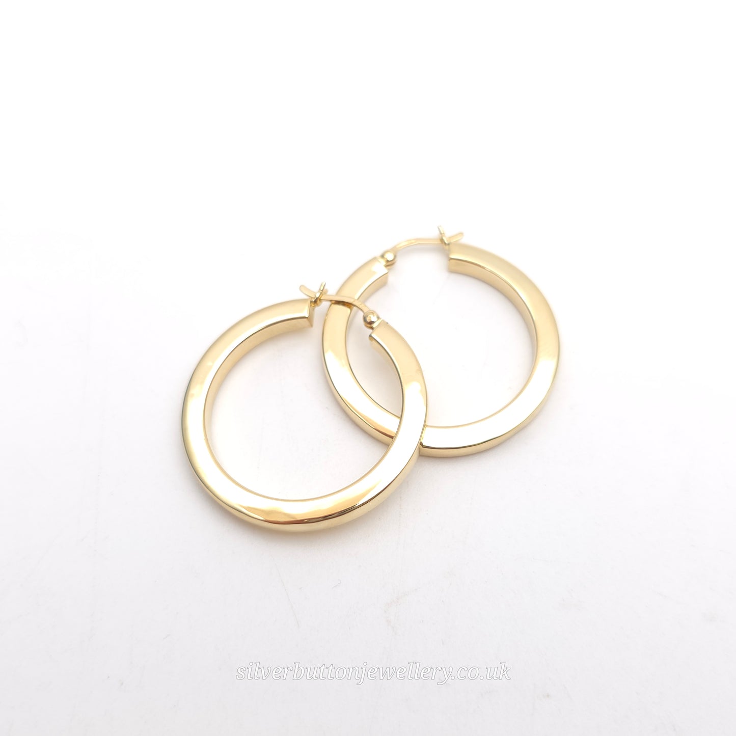 18ct Yellow Gold Vintage Hollow Chunky Hoop Earrings (AF)