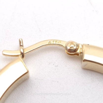 18ct Yellow Gold Vintage Hollow Chunky Hoop Earrings (AF)