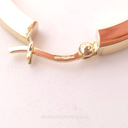 18ct Yellow Gold Vintage Hollow Chunky Hoop Earrings (AF)