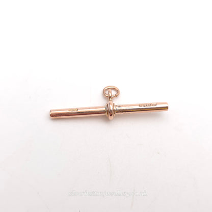 9ct Rose Gold Antique Traditional T-Bar Pendant / Charm