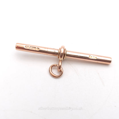 9ct Rose Gold Antique Traditional T-Bar Pendant / Charm