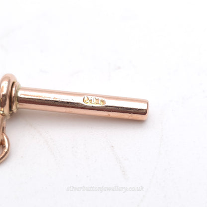 9ct Rose Gold Antique Traditional T-Bar Pendant / Charm