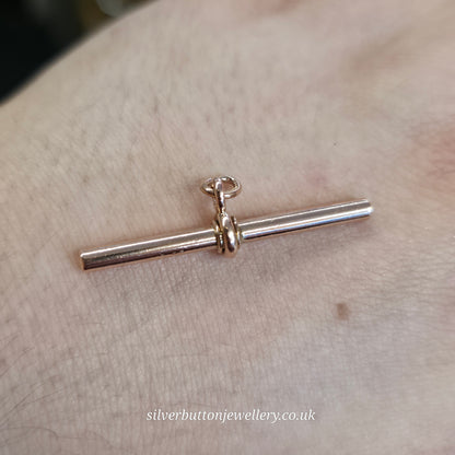 9ct Rose Gold Antique Traditional T-Bar Pendant / Charm