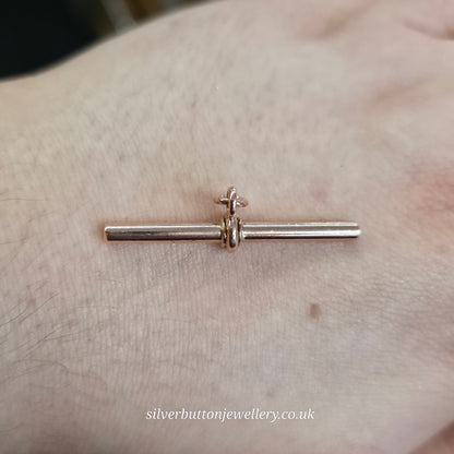9ct Rose Gold Antique Traditional T-Bar Pendant / Charm