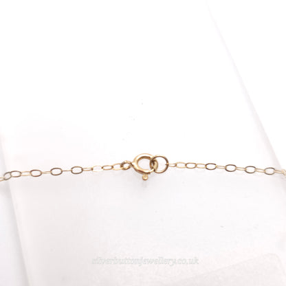 9ct Yellow Gold Small Lightweight Flower Pearl Pendant And Chain Necklace