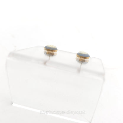 9ct Yellow Gold Small Oval Wedgewood Style Lady Panel Stud Earrings