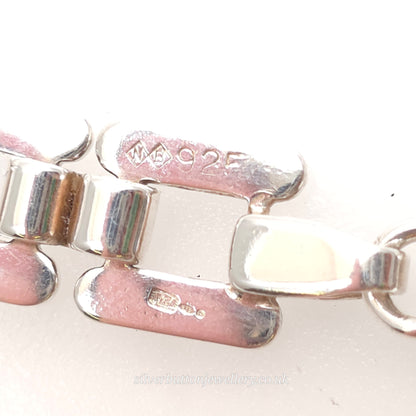 Sterling Silver Long Open Square Bubbled Link Bracelet