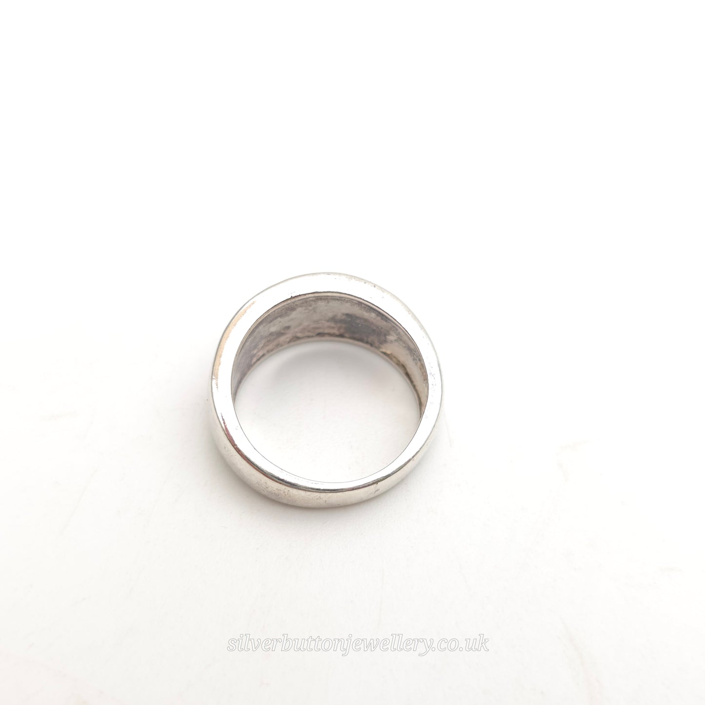 Sterling Silver Chunky Dyed Mother Of Pearl Pink And Blue Panel Ring