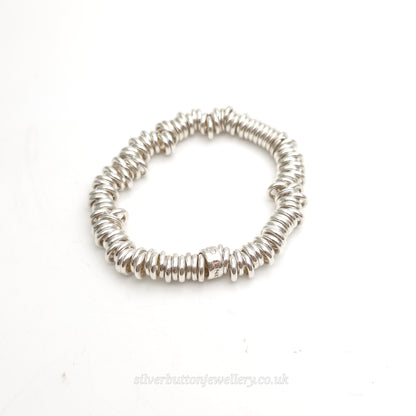 Sterling Silver Vintage Links Of London Sweetie Elasticated Silver Ring Bracelet