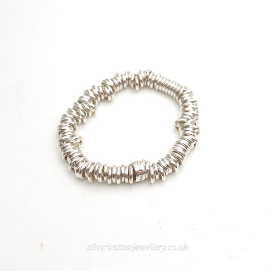 Sterling Silver Vintage Links Of London Sweetie Elasticated Silver Ring Bracelet