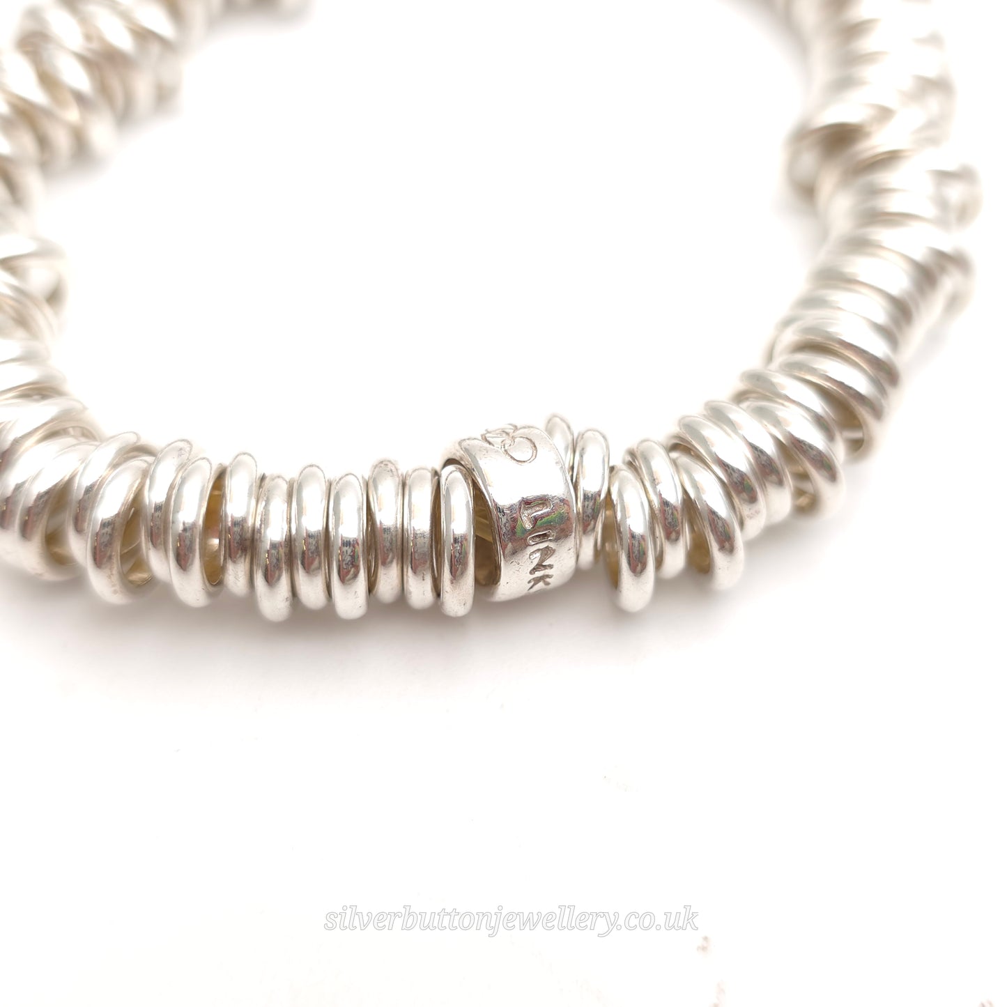 Sterling Silver Vintage Links Of London Sweetie Elasticated Silver Ring Bracelet
