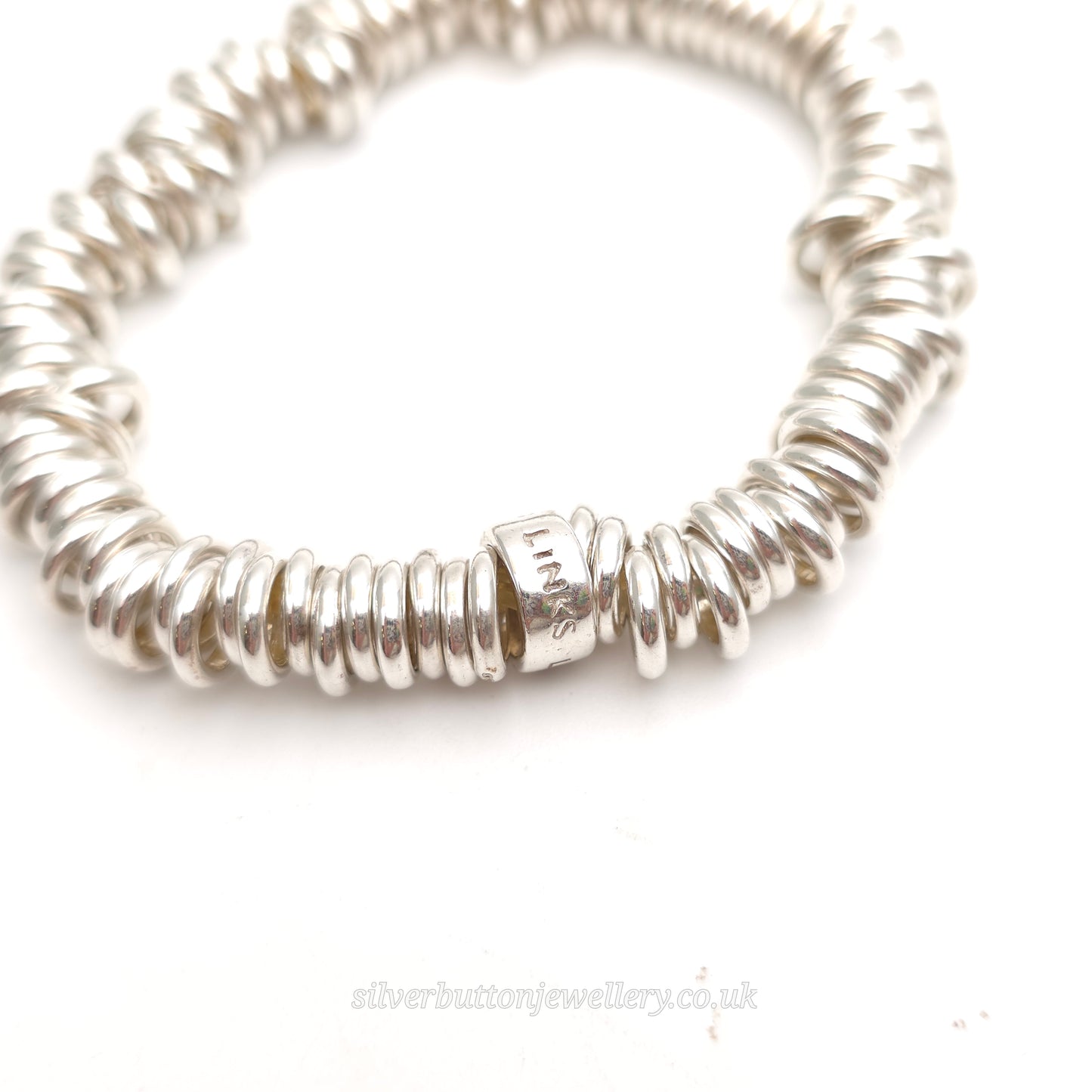 Sterling Silver Vintage Links Of London Sweetie Elasticated Silver Ring Bracelet