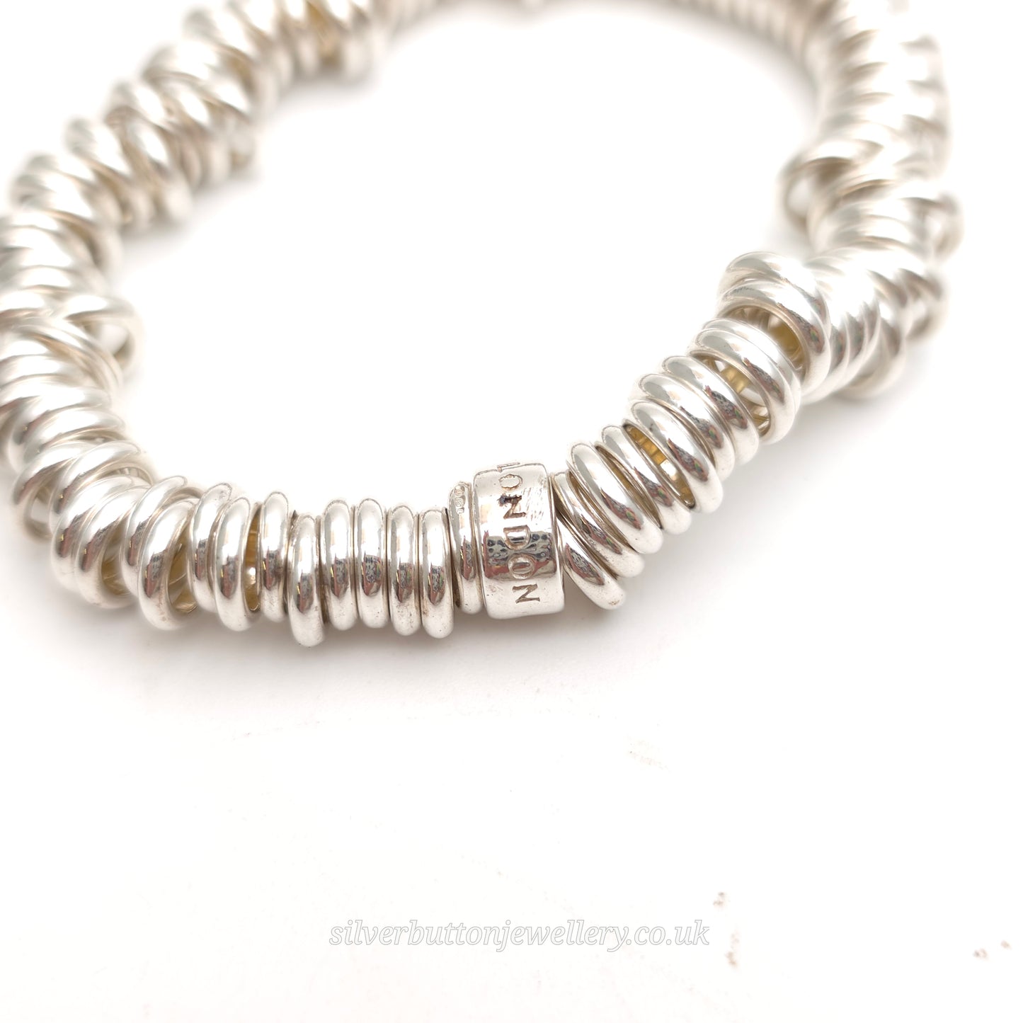 Sterling Silver Vintage Links Of London Sweetie Elasticated Silver Ring Bracelet