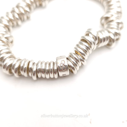 Sterling Silver Vintage Links Of London Sweetie Elasticated Silver Ring Bracelet