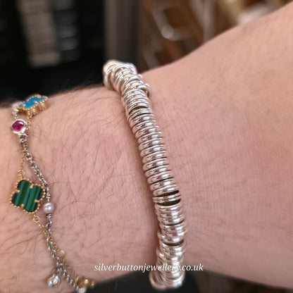 Sterling Silver Vintage Links Of London Sweetie Elasticated Silver Ring Bracelet