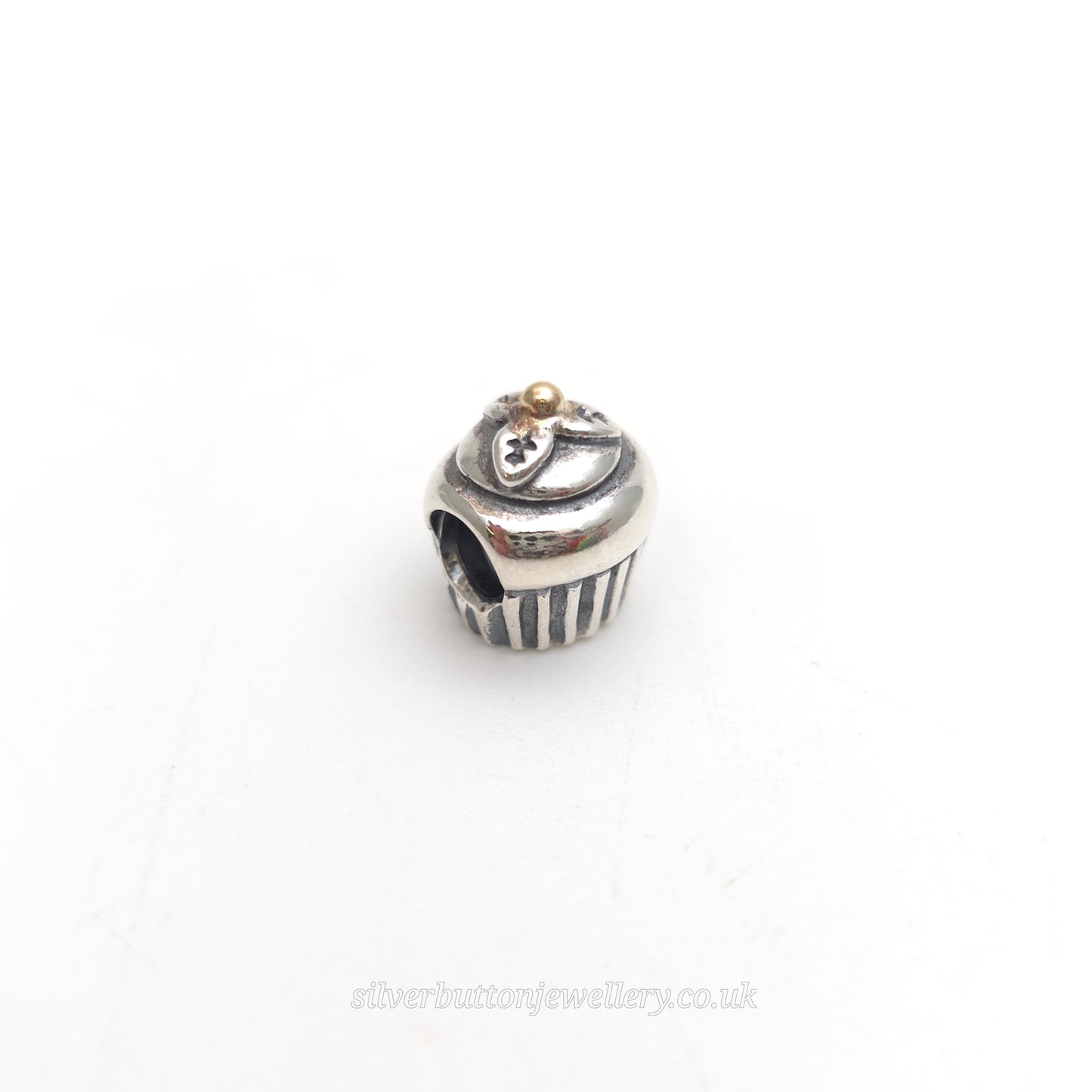 Sterling Silver Pandora Cupcake With Gold Cherry Charm