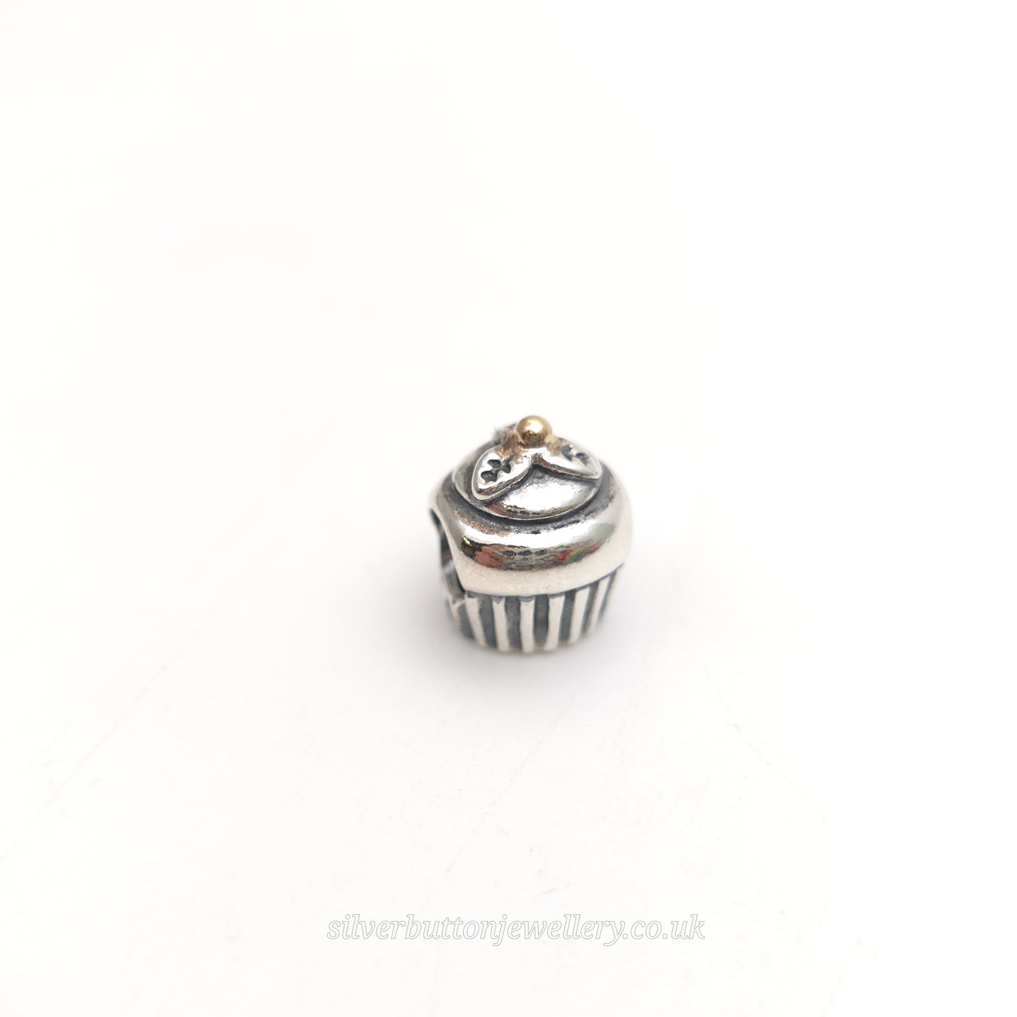 Sterling Silver Pandora Cupcake With Gold Cherry Charm