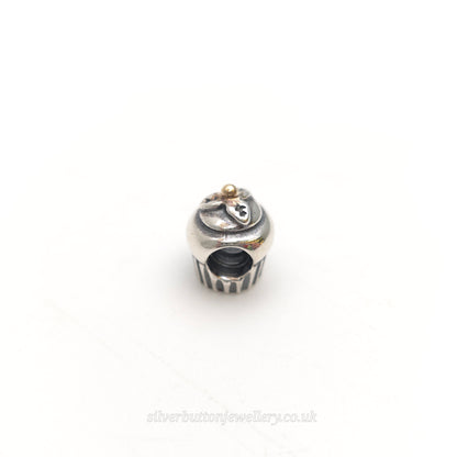 Sterling Silver Pandora Cupcake With Gold Cherry Charm