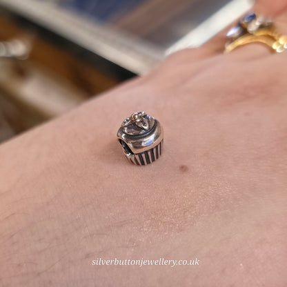 Sterling Silver Pandora Cupcake With Gold Cherry Charm