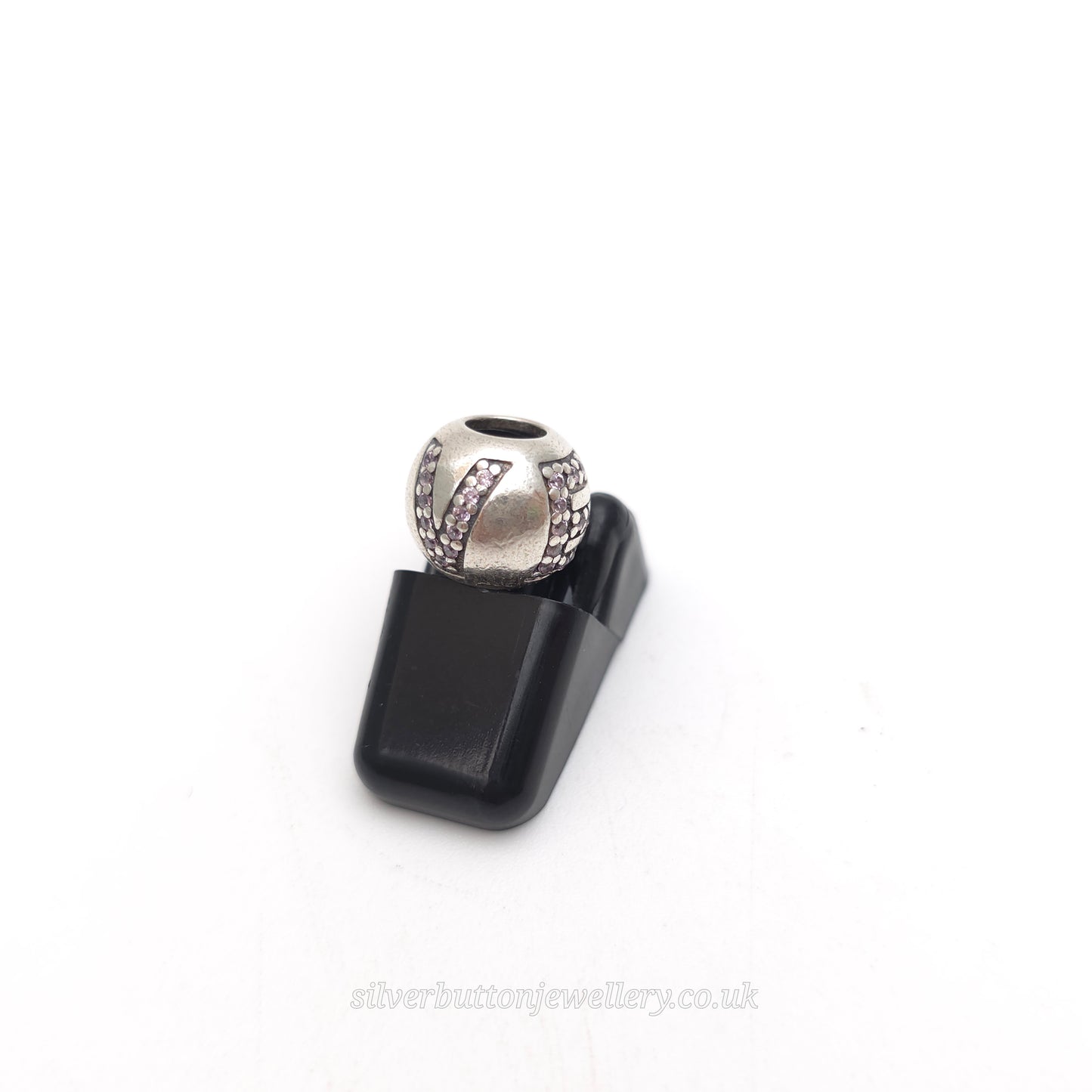Sterling Silver Pandora 'LOVE' Heart Cubic Zirconia Set Bead Charm