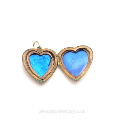 Rolled Gold Antique / Vintage Heart Shaped Engraved Patterned Locket