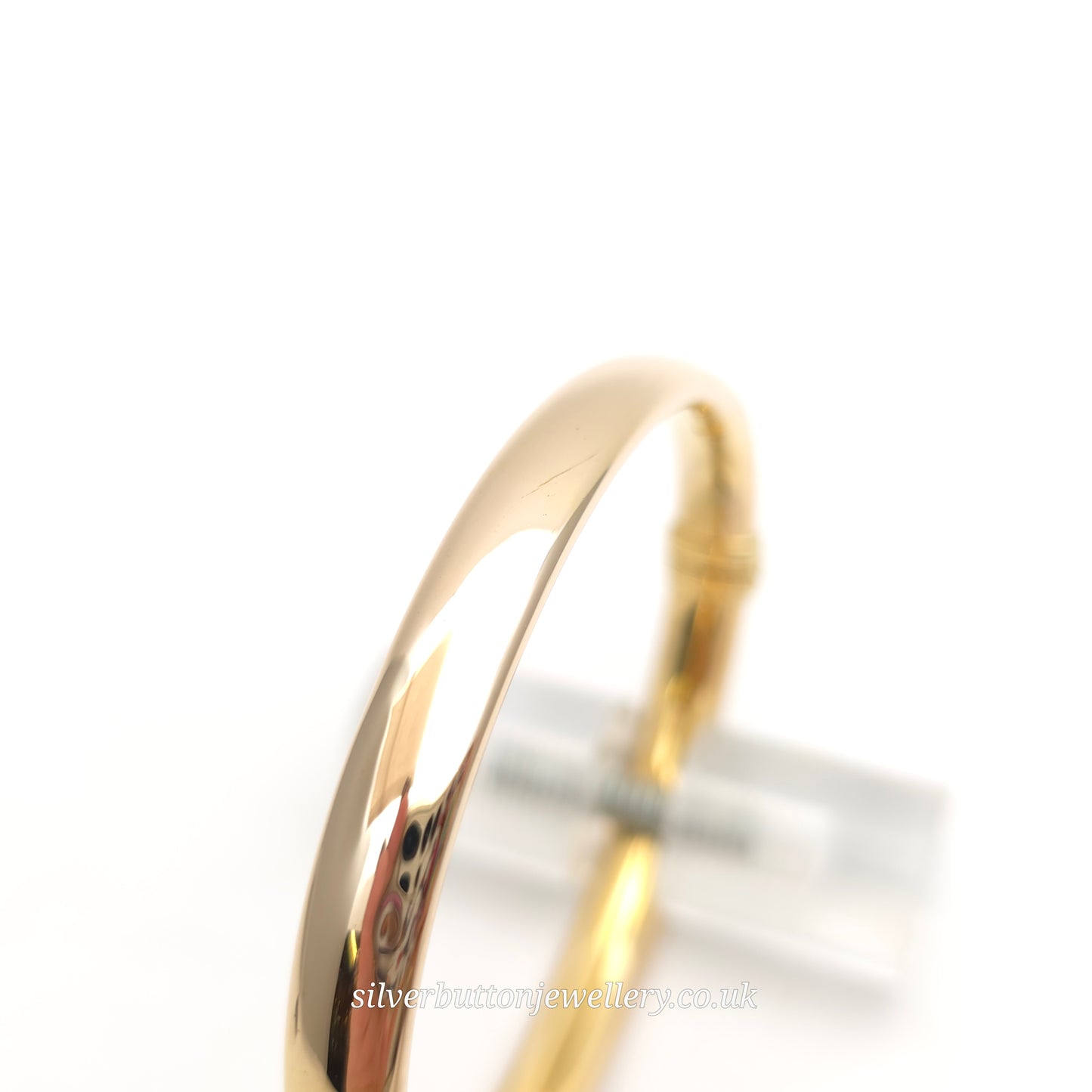 9ct Yellow Gold Oval Hollow Plain Polished Hinged Bangle