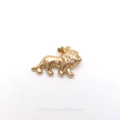 9ct Yellow Gold Vintage Hollow Lion Charm / Pendant Piece