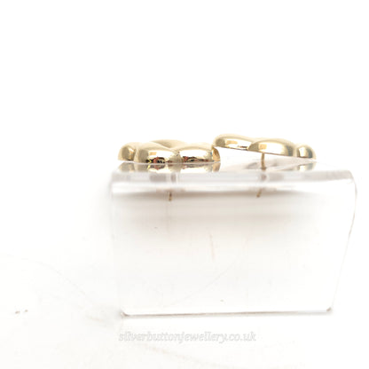 9ct Yellow Gold Vintage XL Swirly Knot Hollow Stud Earrings