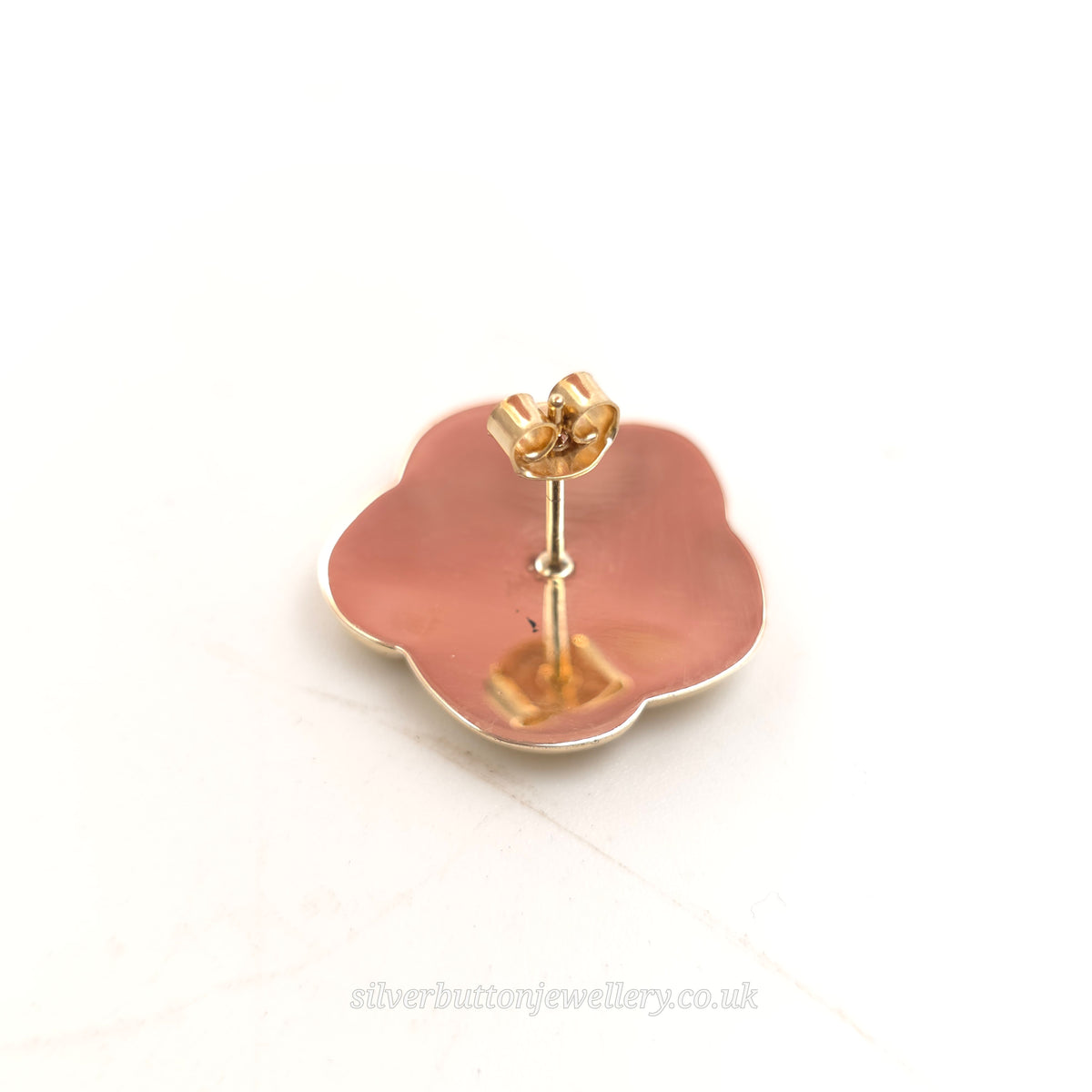 9ct Yellow Gold Vintage XL Swirly Knot Hollow Stud Earrings