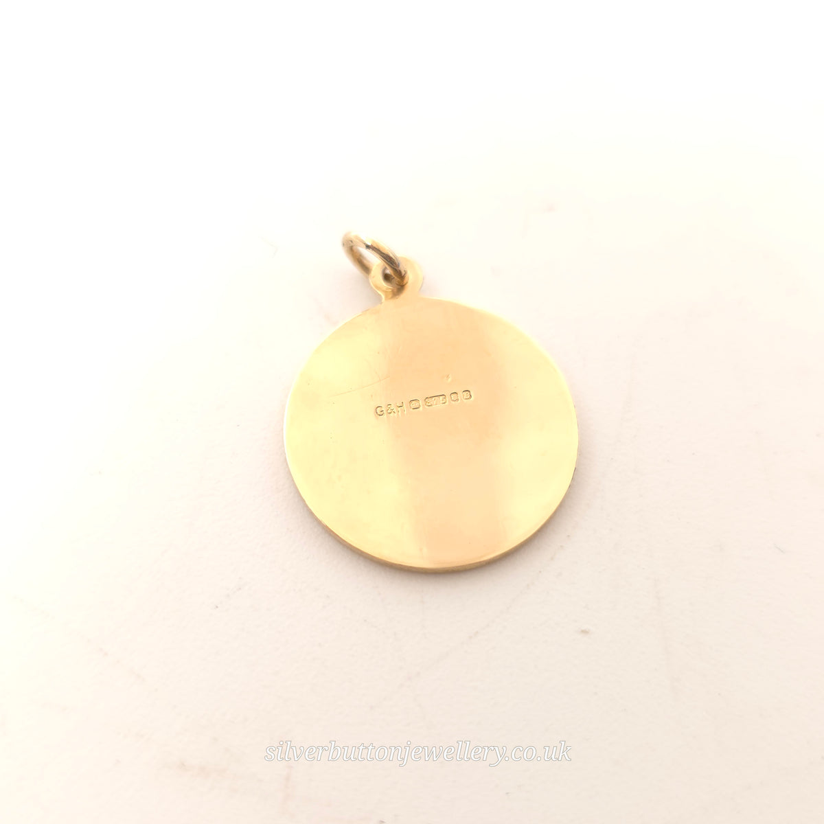9ct Yellow Gold Vintage Round Classic St. Christopher Pendant / Charm